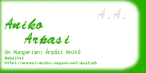 aniko arpasi business card